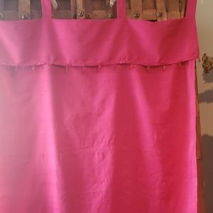 Pink beaded window curtains